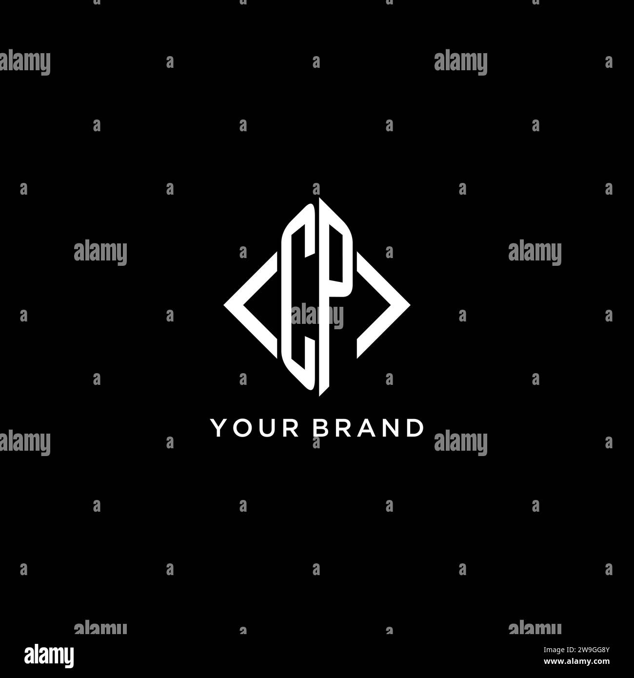 CP initial monogram with rhombus shape logo design ideas Stock Vector ...