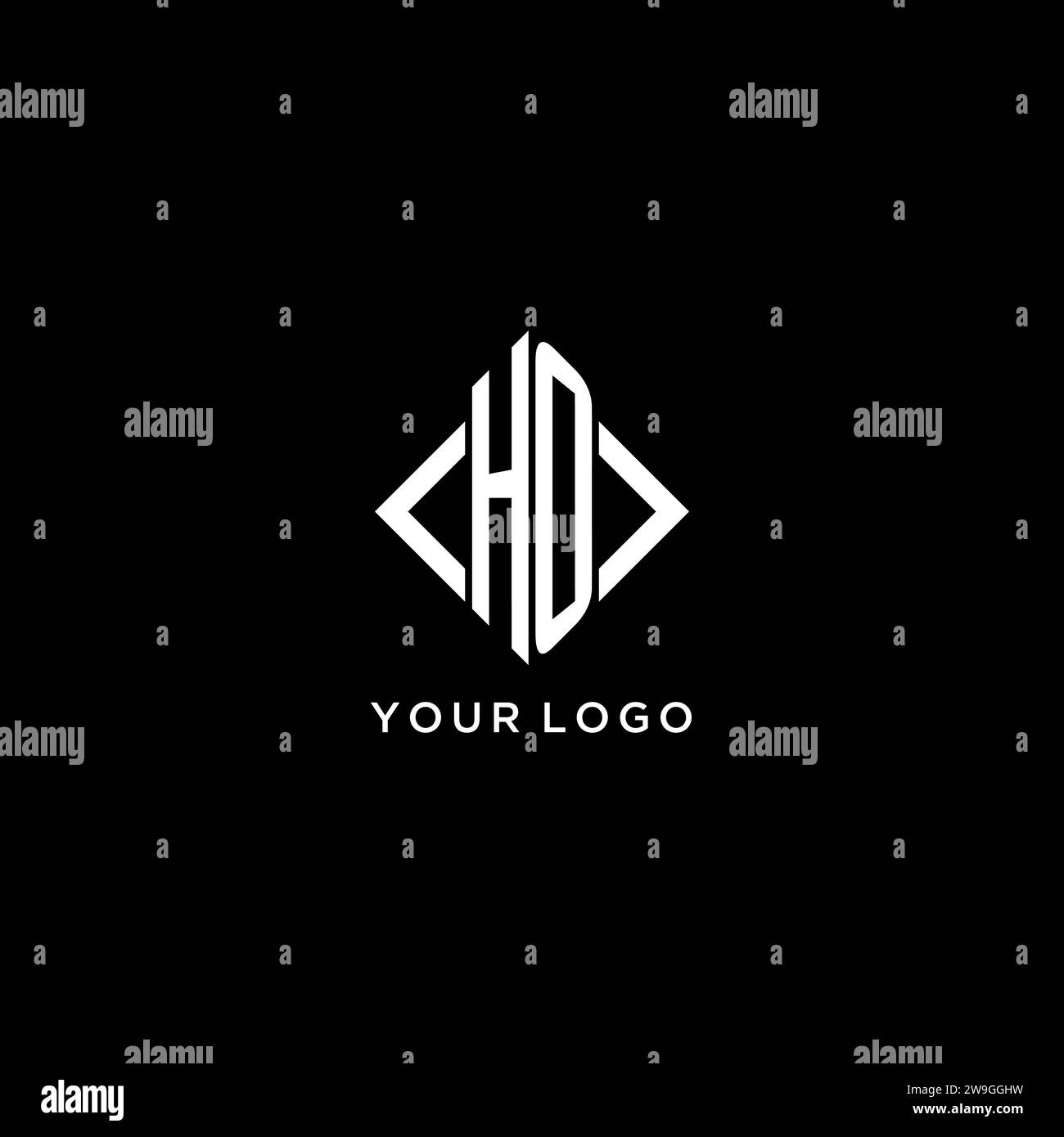 HO initial monogram with rhombus shape logo design ideas Stock Vector ...