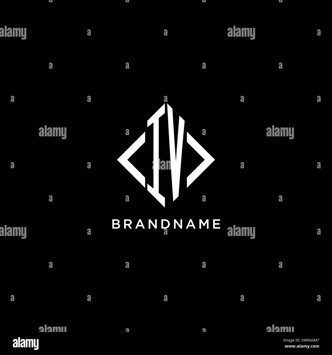 IV initial monogram with rhombus shape logo design ideas Stock Vector ...