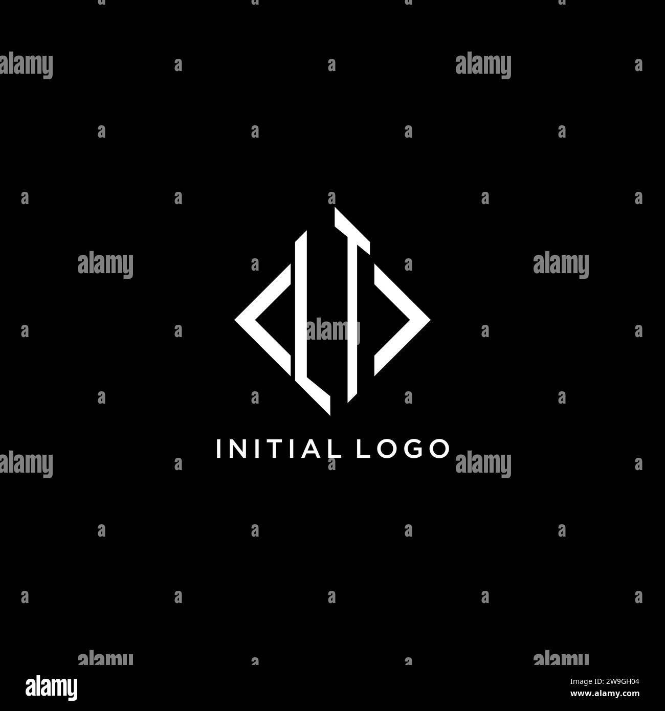 LT initial monogram with rhombus shape logo design ideas Stock Vector