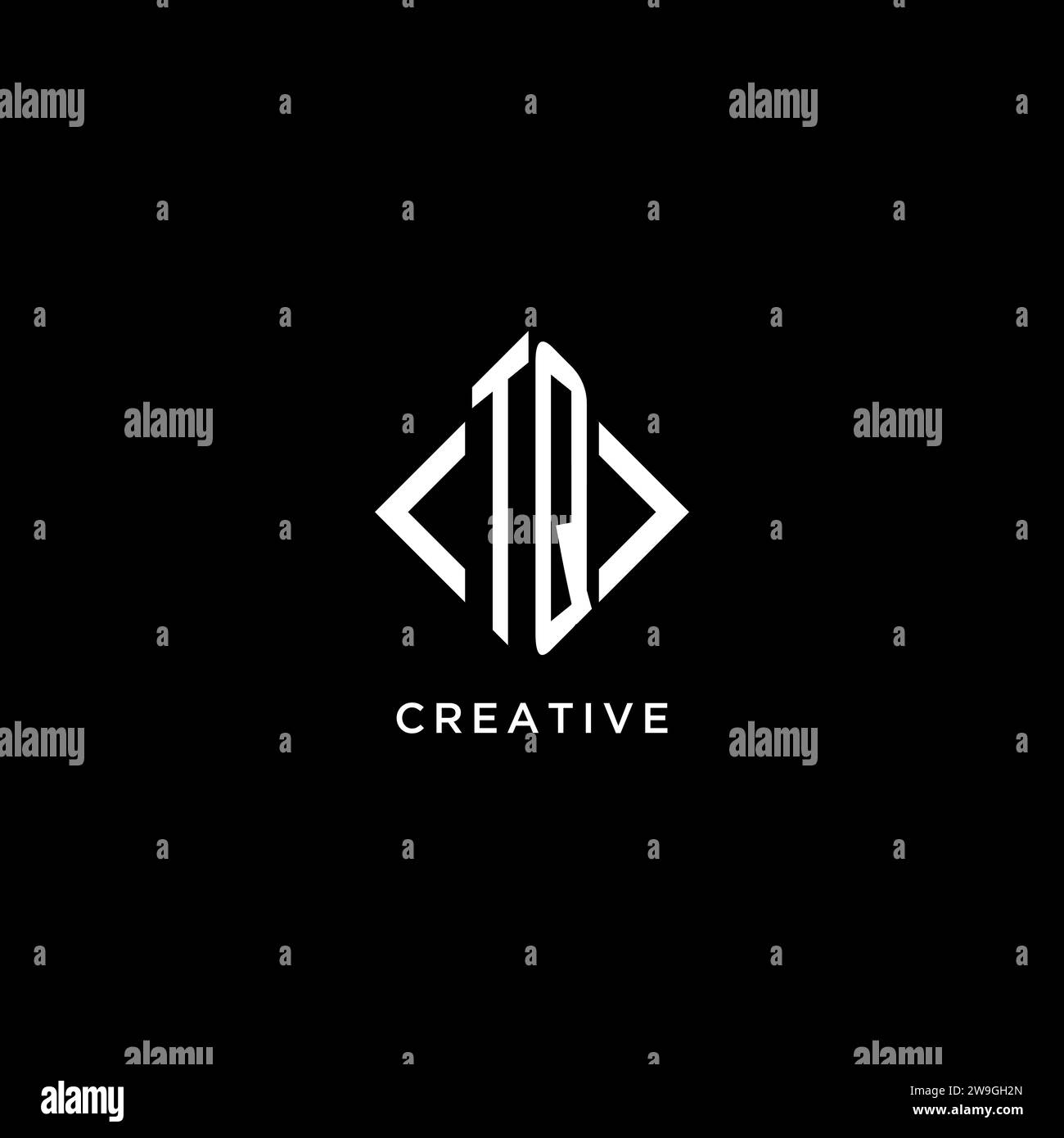 TQ initial monogram with rhombus shape logo design ideas Stock Vector ...