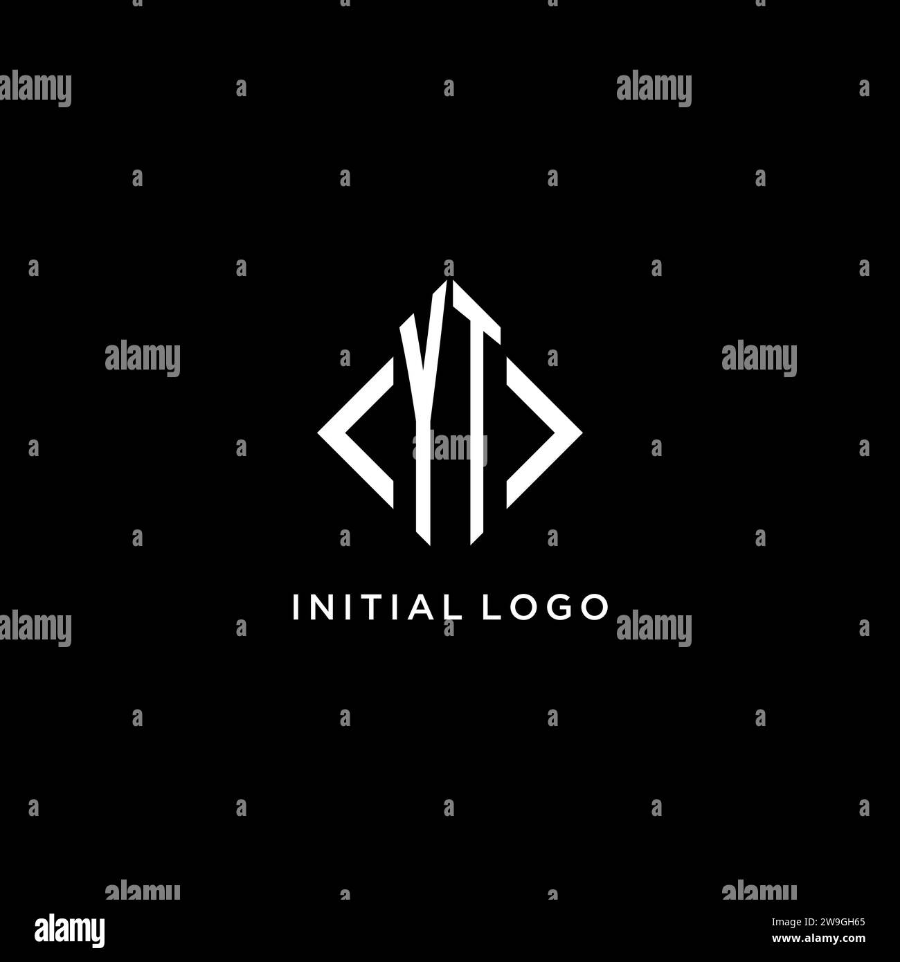 YT initial monogram with rhombus shape logo design ideas Stock Vector ...