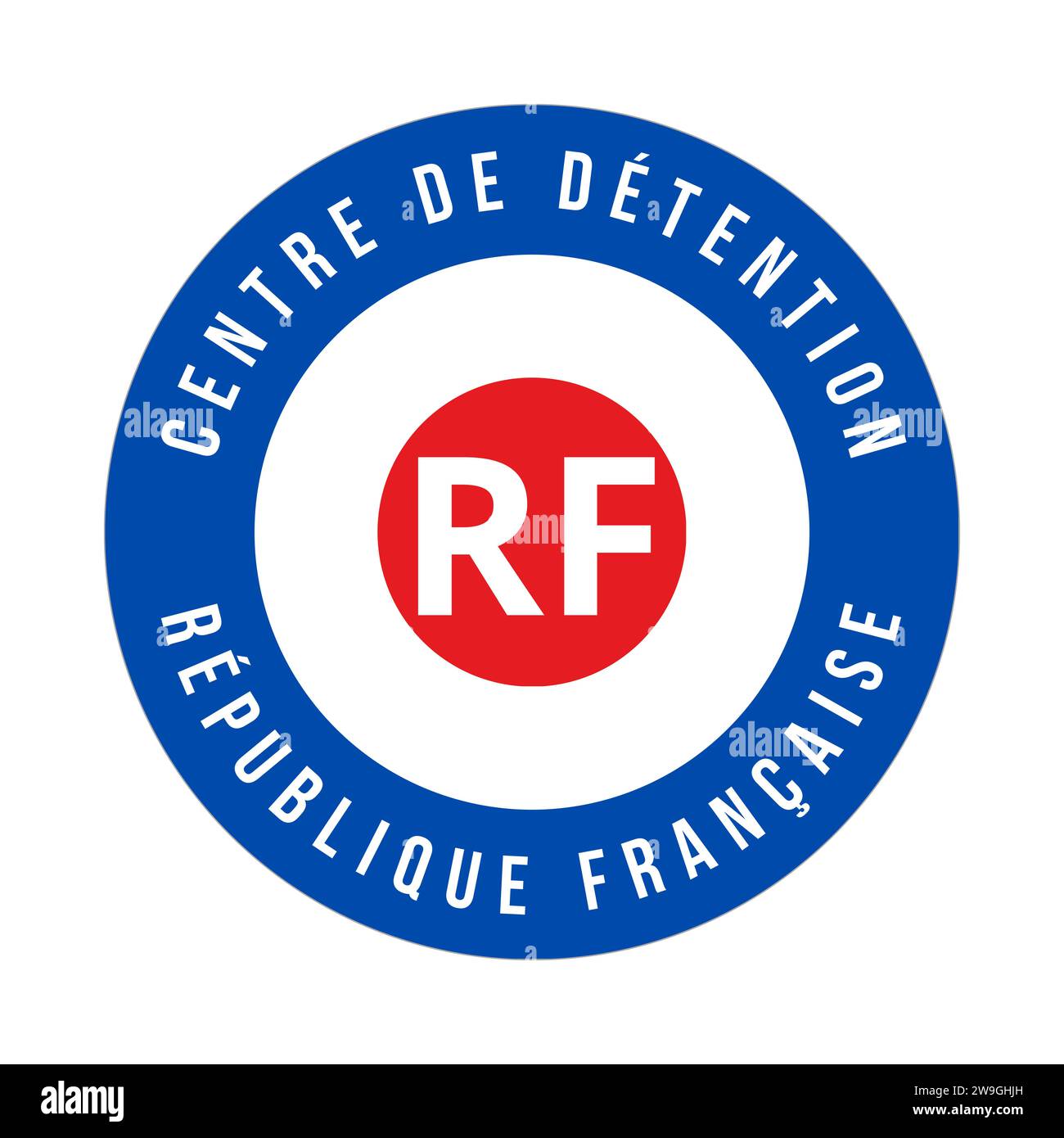 Detention center symbol icon called centre de detention in French language Stock Photo
