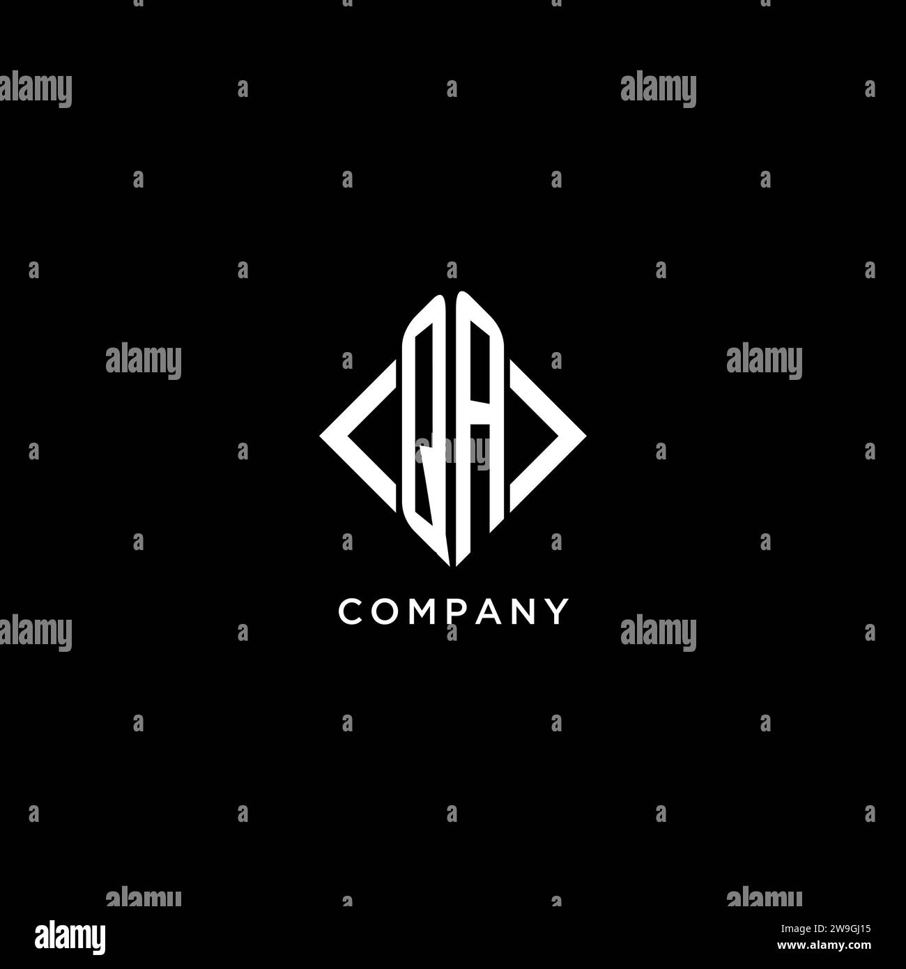 QA initial monogram with rhombus shape logo design ideas Stock Vector ...