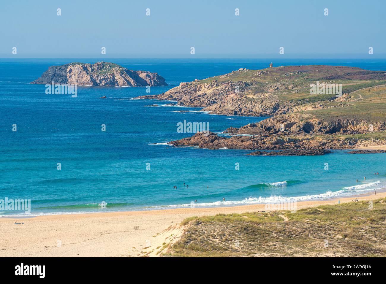 Scenic view of Doninos Beach on the Atlantic Ocean coast, Ferrol, Galicia, Spain Stock Photo