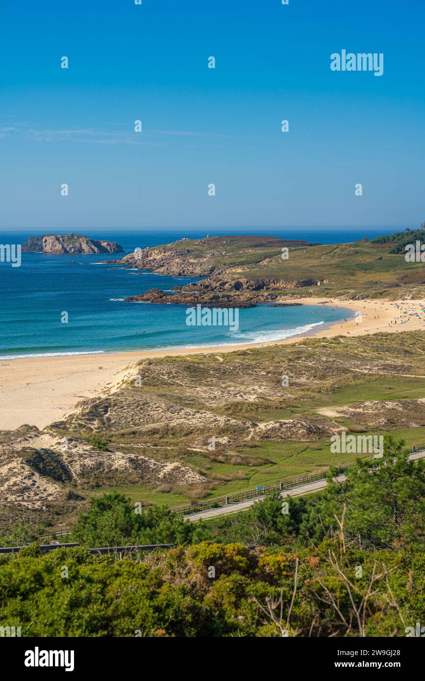 Scenic view of Doninos Beach on the Atlantic Ocean coast, Ferrol, Galicia, Spain Stock Photo