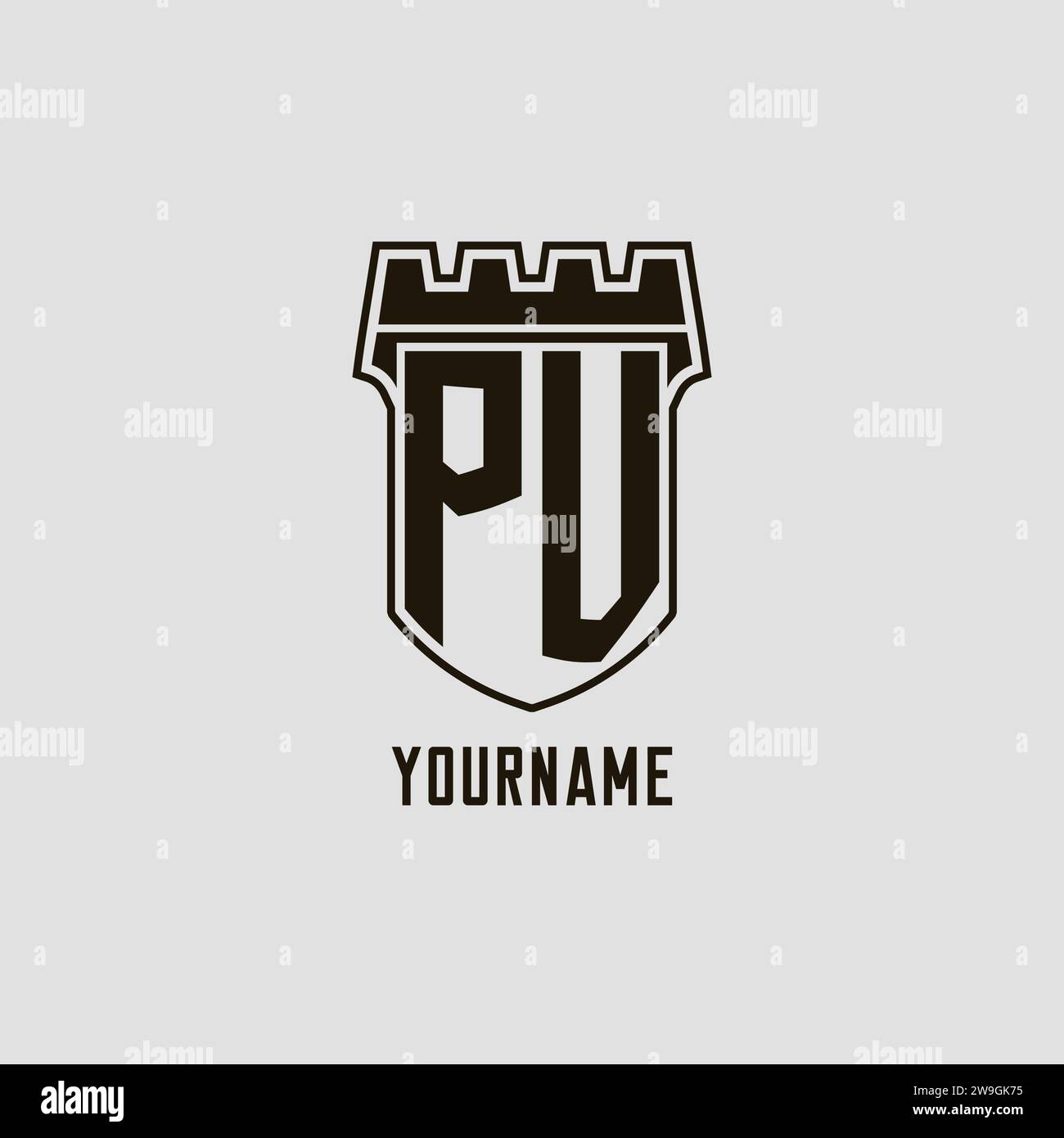 Monogram Pv With Shield Fortress Logo Design Style Vector Graphic Stock Vector Image And Art Alamy 0330