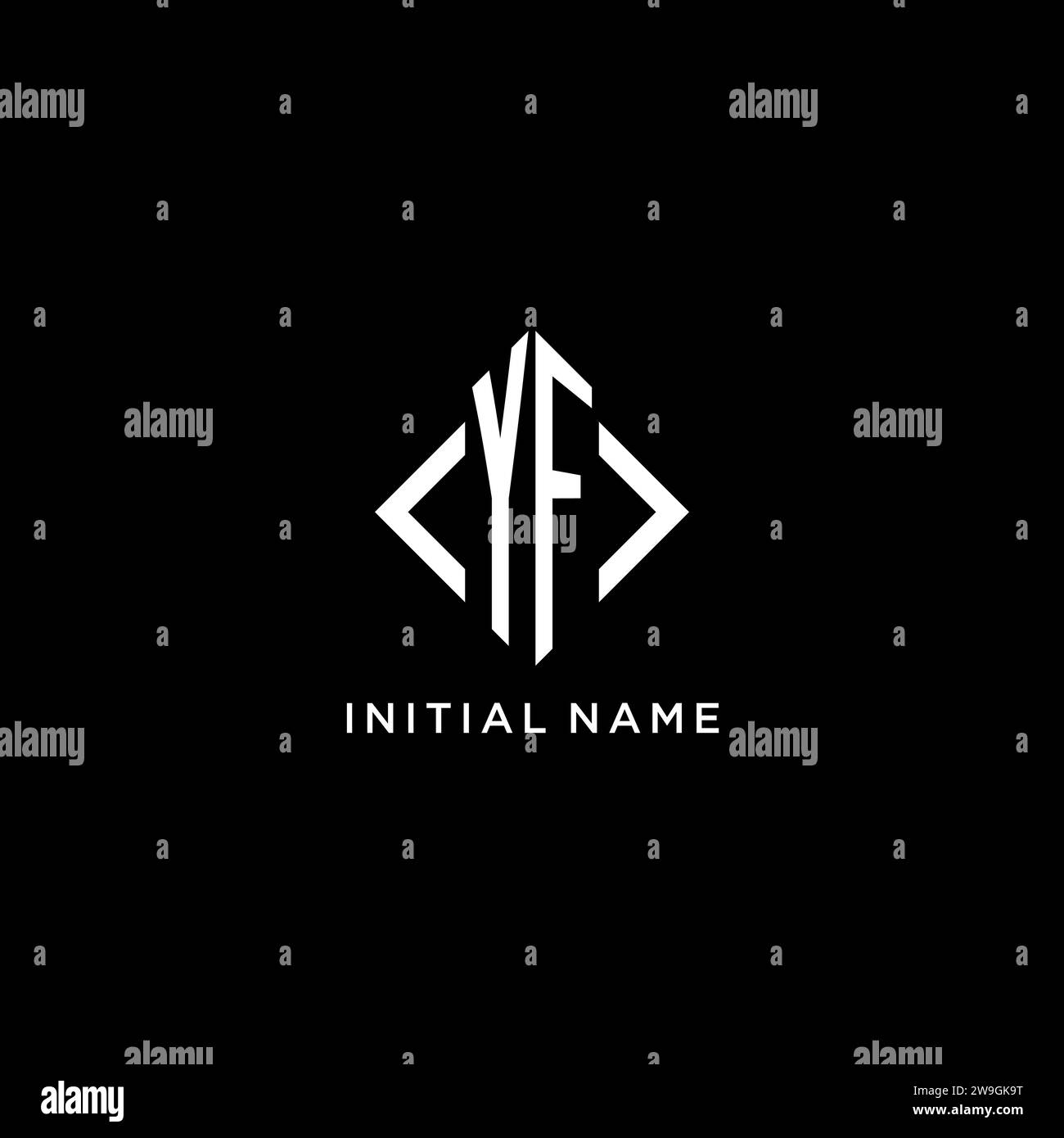YF initial monogram with rhombus shape logo design ideas Stock Vector ...