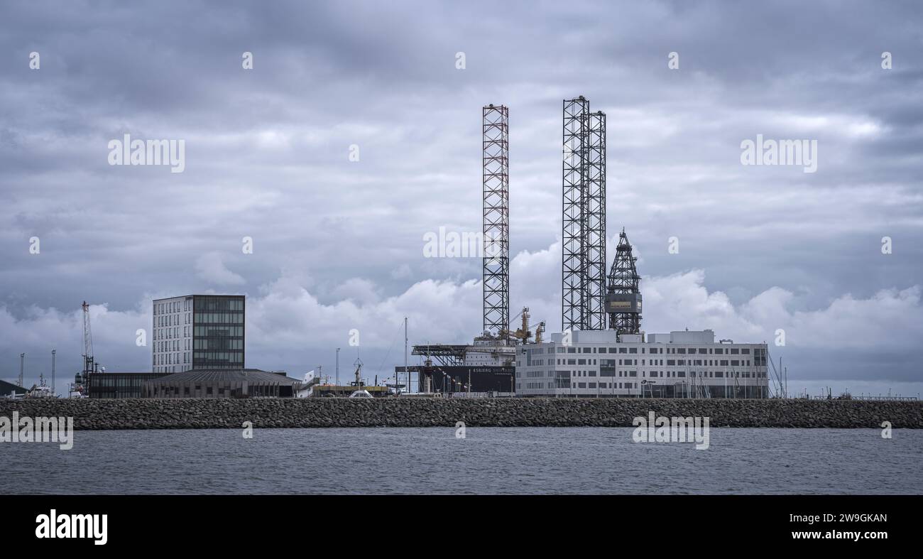 Port Esbjerg, the world's largest base port for offshore wind activities Stock Photo