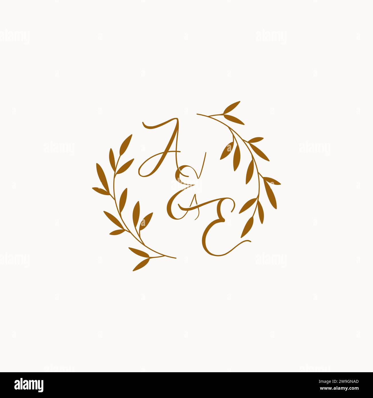 AE initial wedding monogram logo design Stock Vector