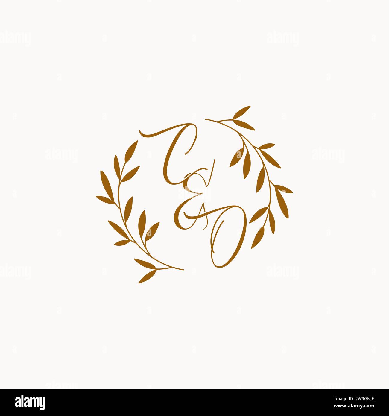 CO initial wedding monogram logo design Stock Vector