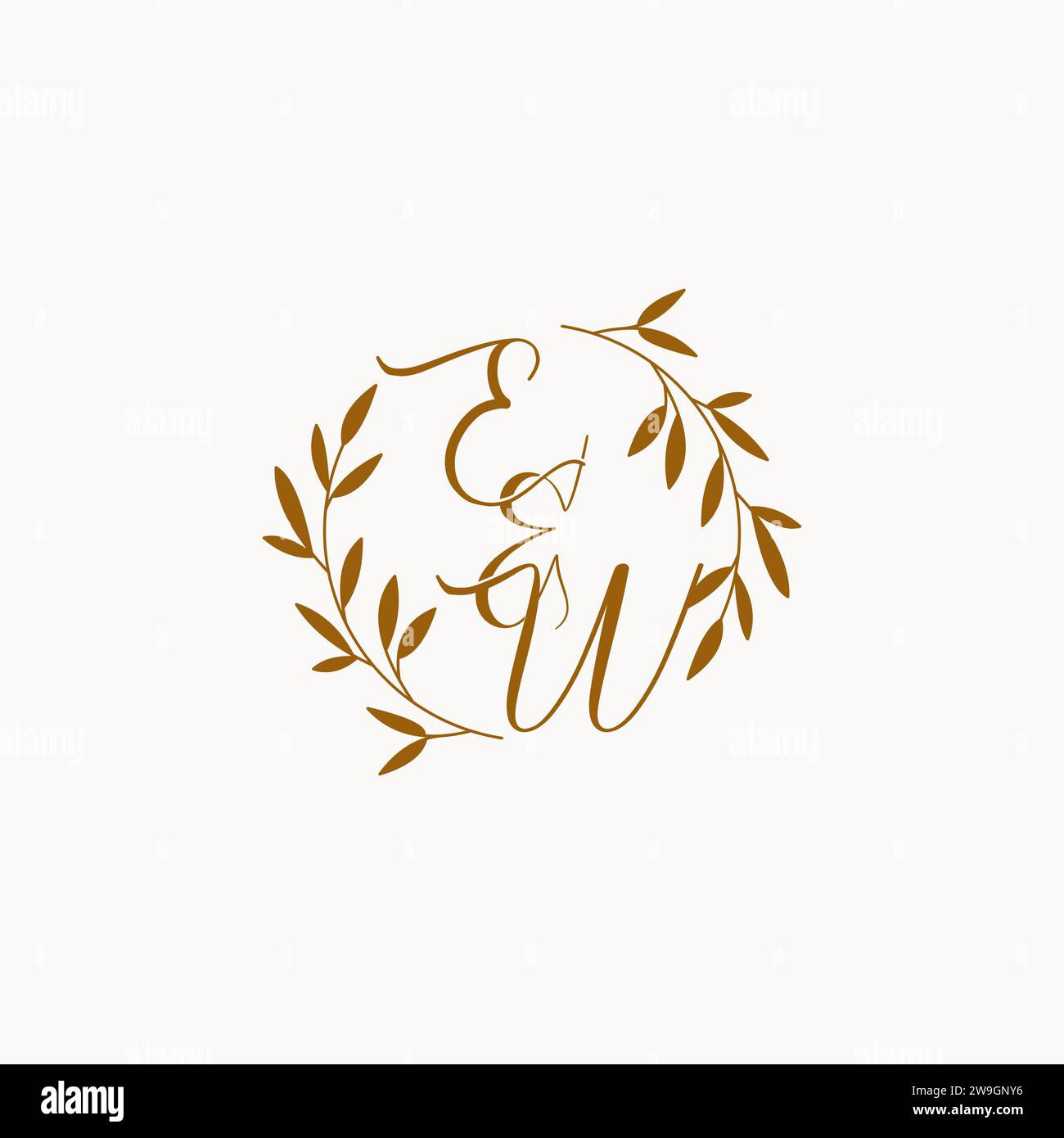 EW initial wedding monogram logo design Stock Vector