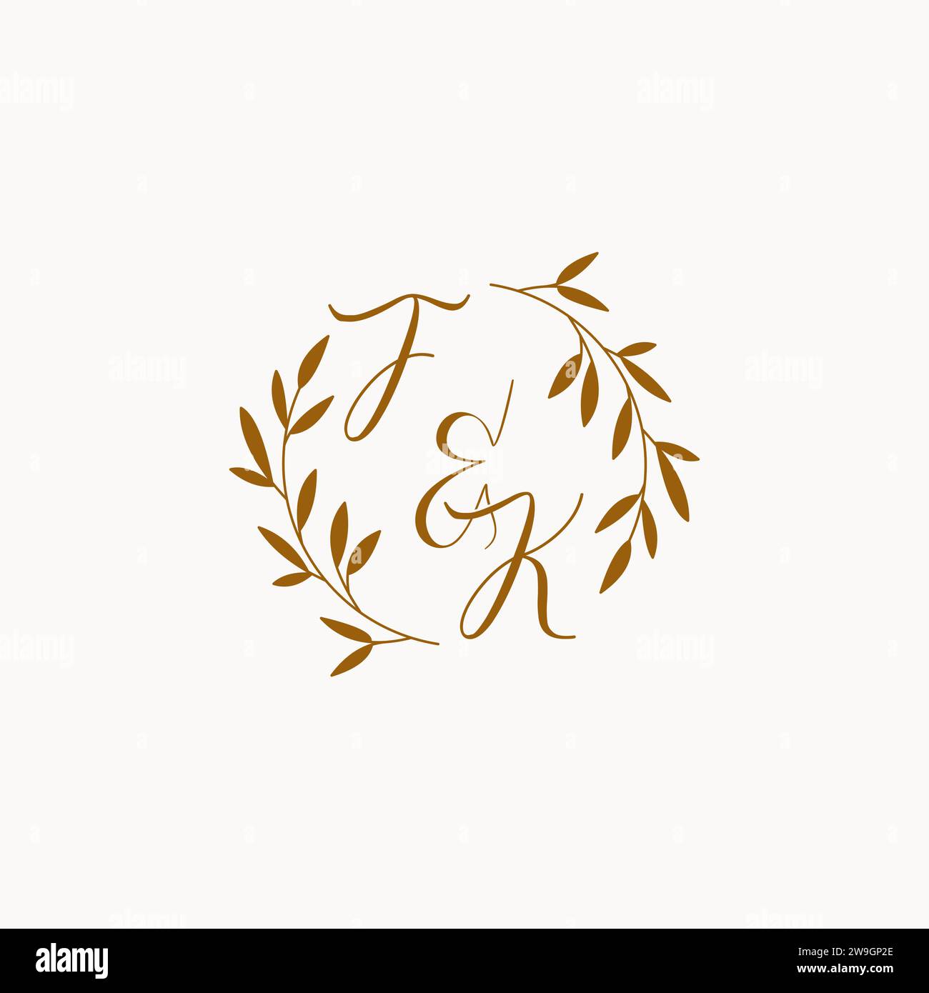 FK initial wedding monogram logo design Stock Vector