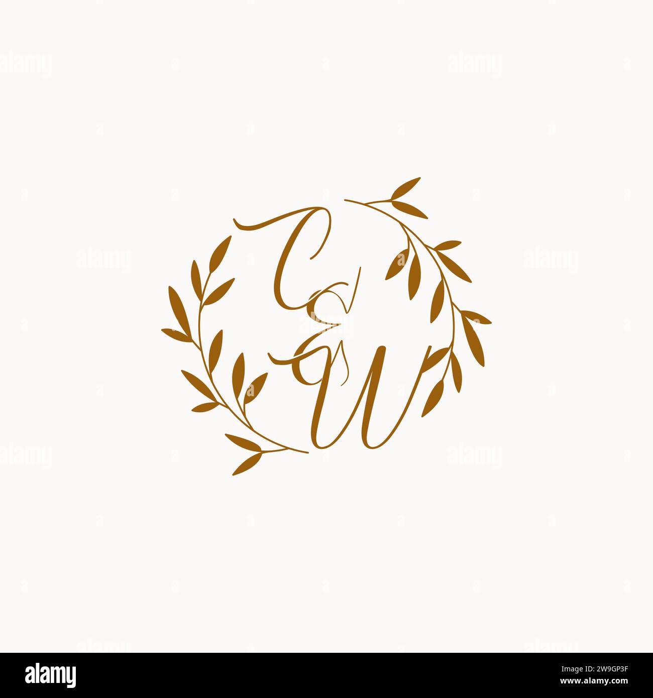 CW initial wedding monogram logo design Stock Vector