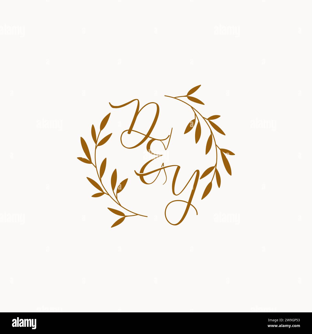 DY initial wedding monogram logo design Stock Vector