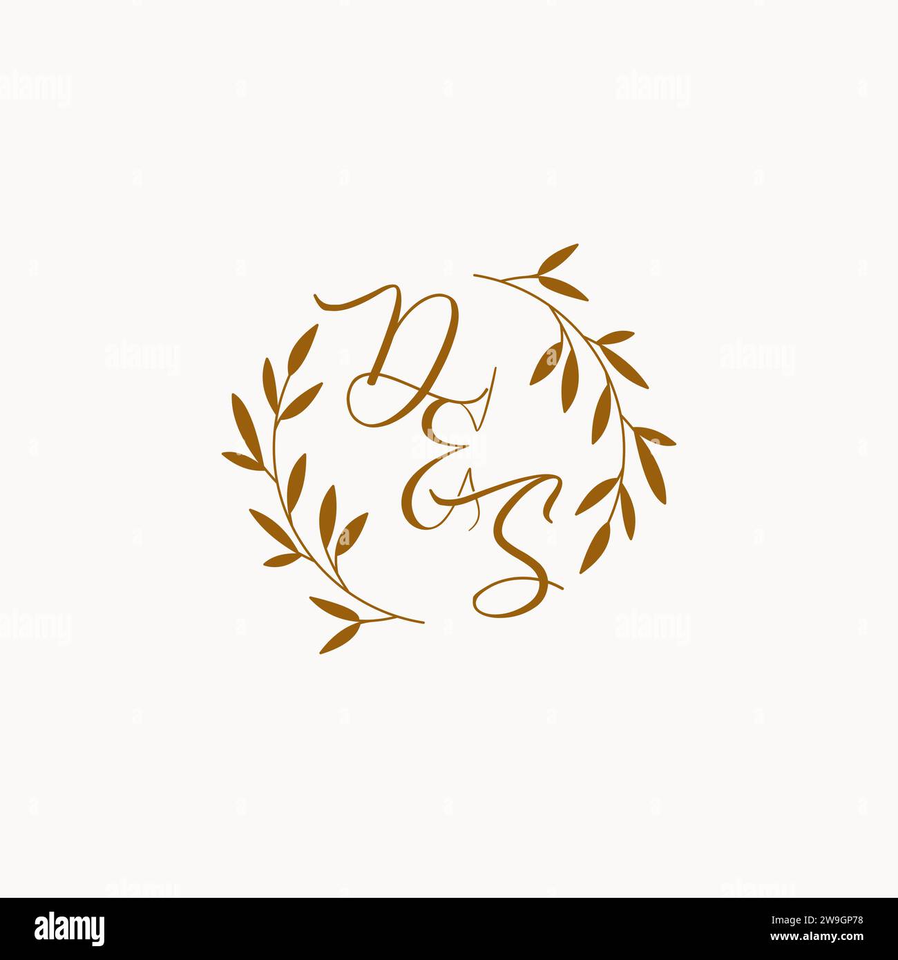 DS initial wedding monogram logo design Stock Vector