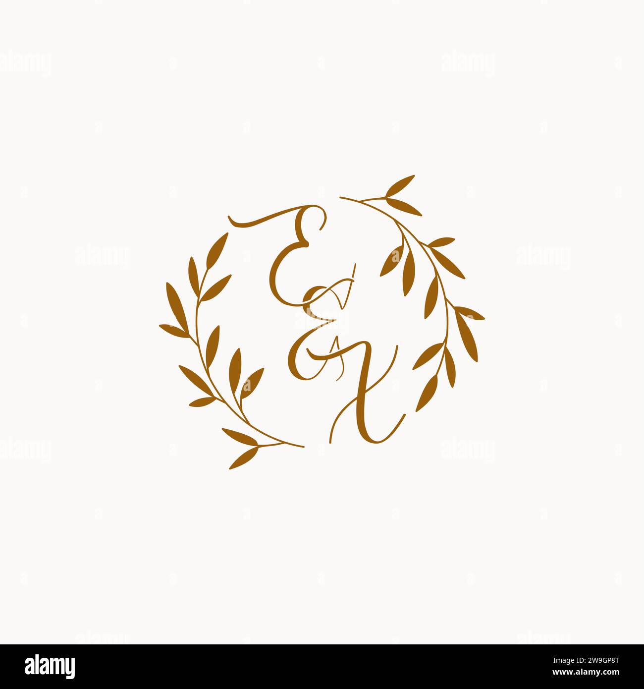EX initial wedding monogram logo design Stock Vector