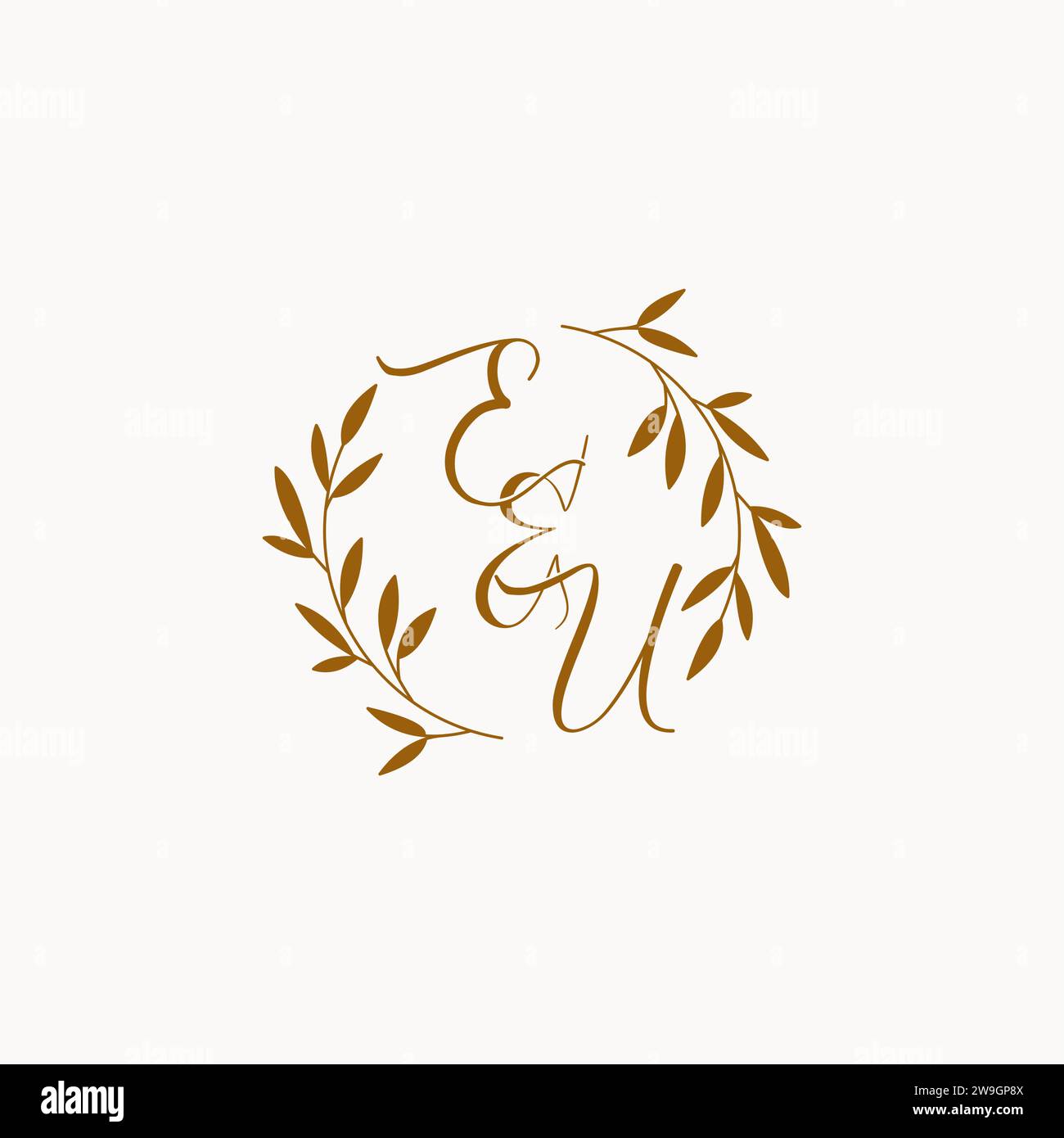 EU initial wedding monogram logo design Stock Vector