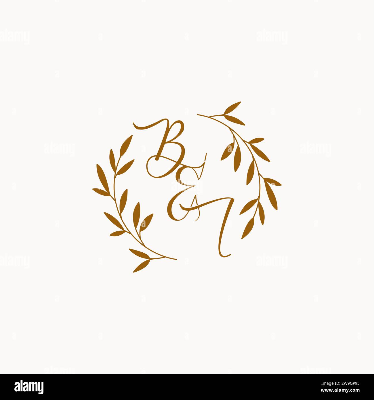 BI initial wedding monogram logo design Stock Vector