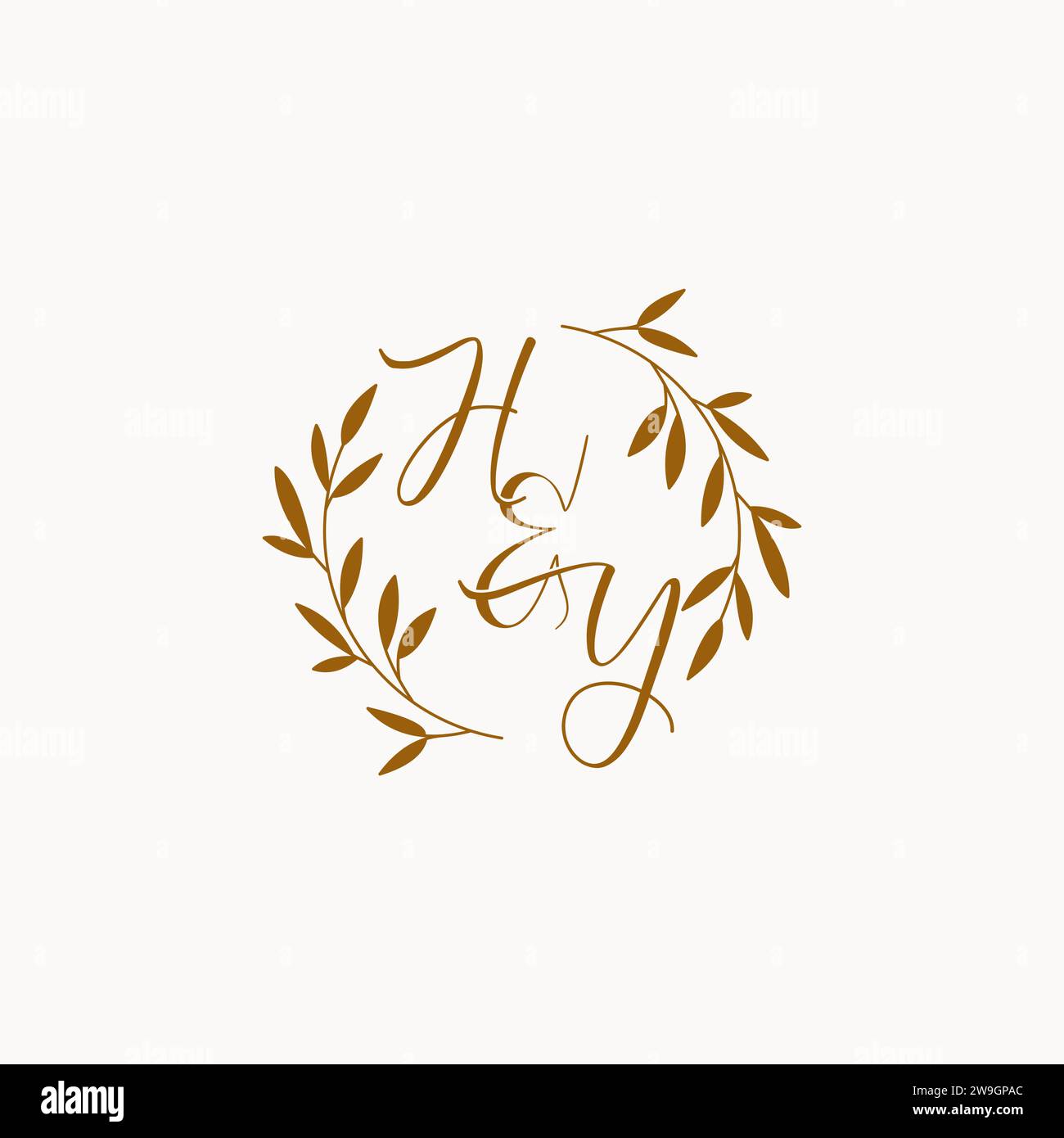 HY initial wedding monogram logo design Stock Vector