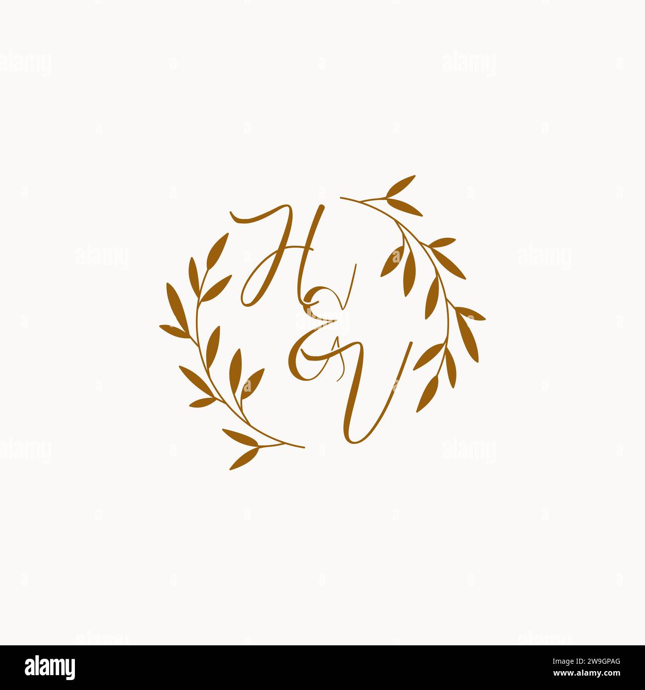 HV initial wedding monogram logo design Stock Vector