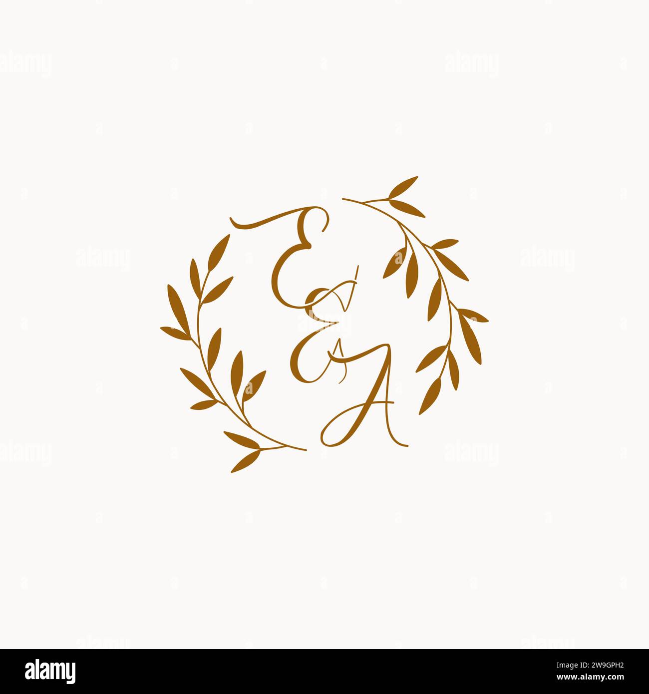 EA initial wedding monogram logo design Stock Vector