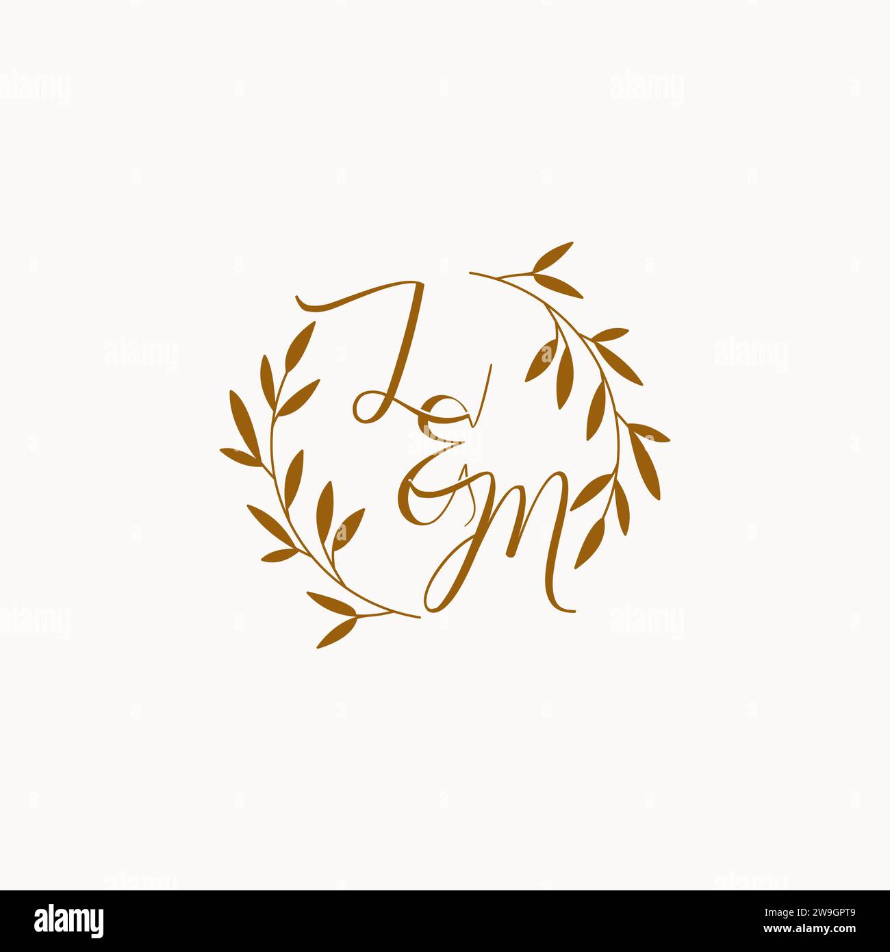 LM initial wedding monogram logo design Stock Vector