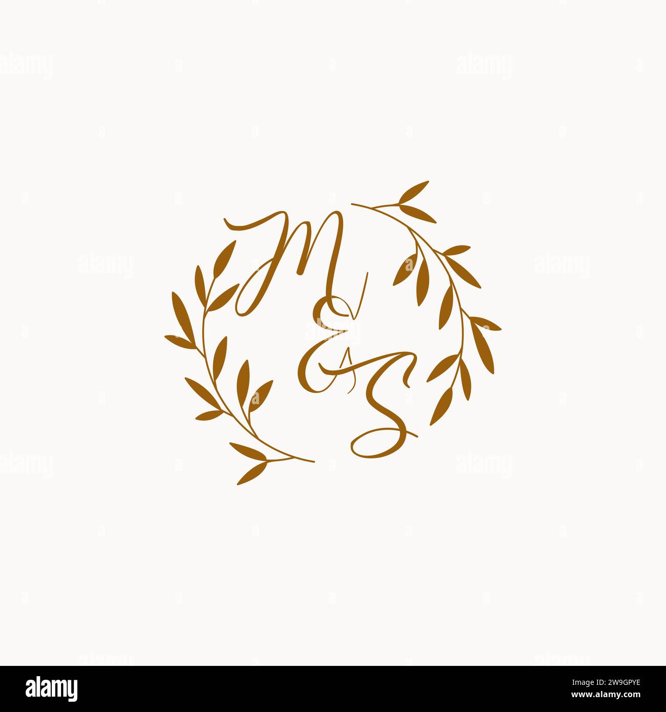 MS initial wedding monogram logo design Stock Vector