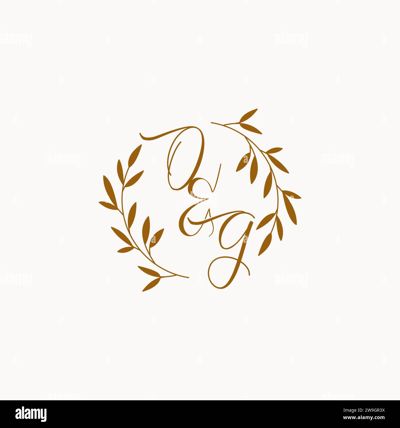 OG initial wedding monogram logo design Stock Vector