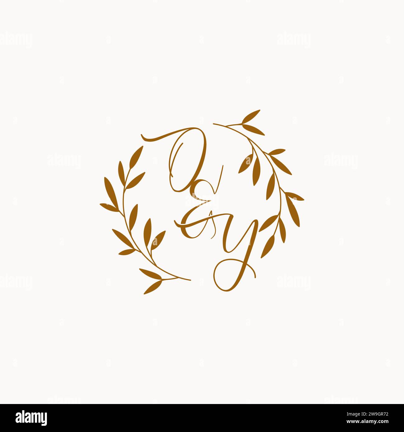 OY initial wedding monogram logo design Stock Vector