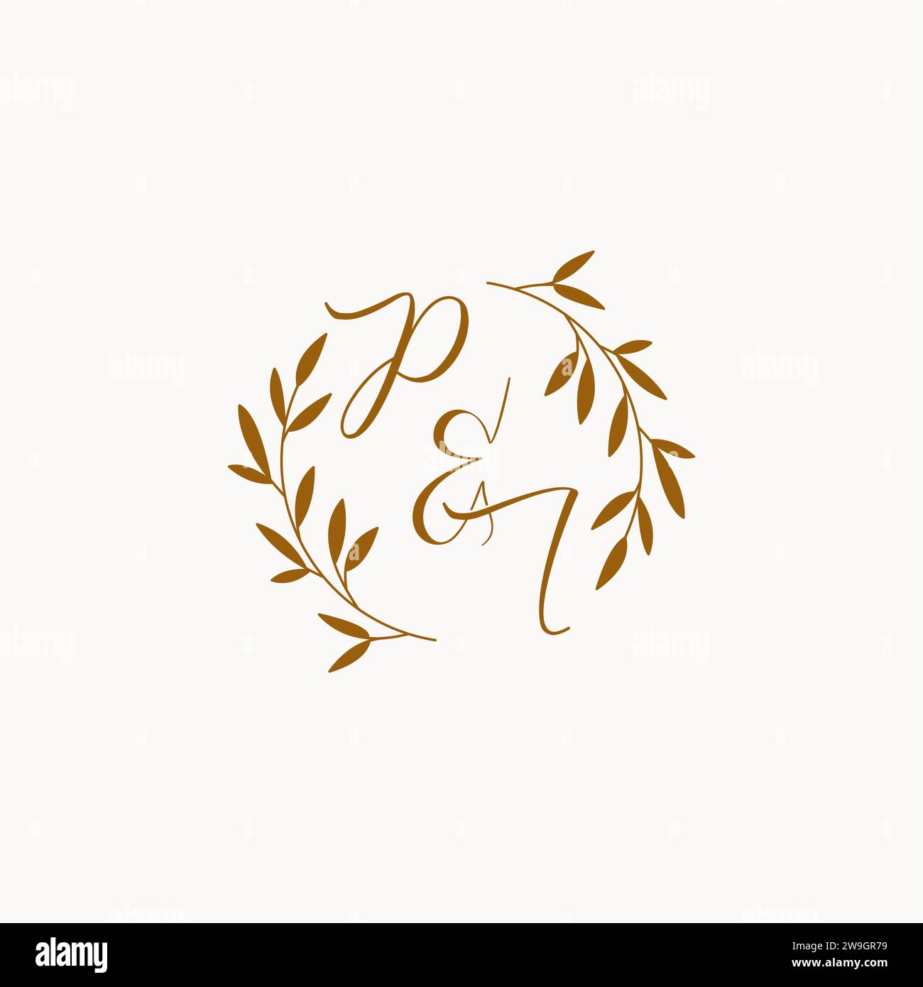 PI initial wedding monogram logo design Stock Vector
