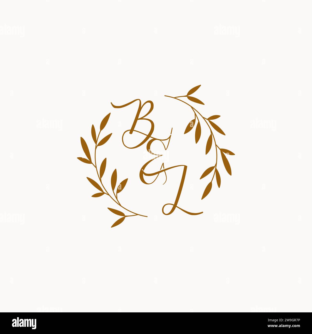 BL initial wedding monogram logo design Stock Vector