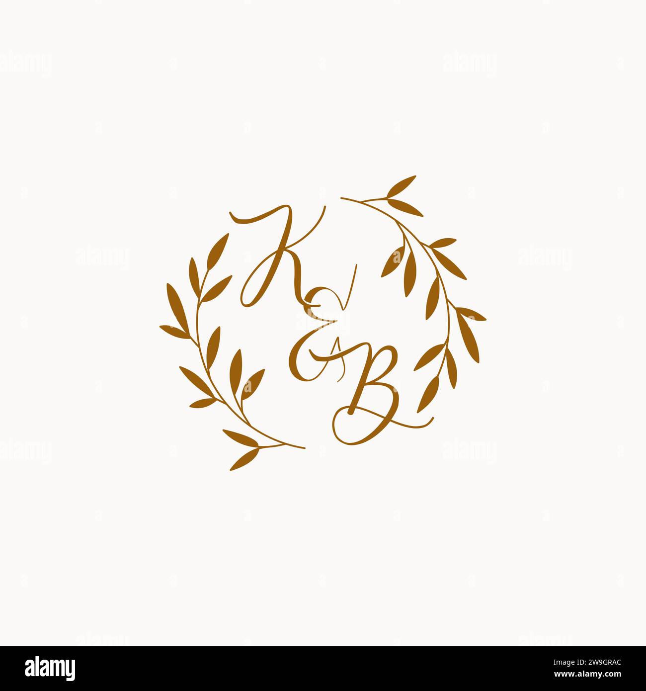 KB initial wedding monogram logo design Stock Vector