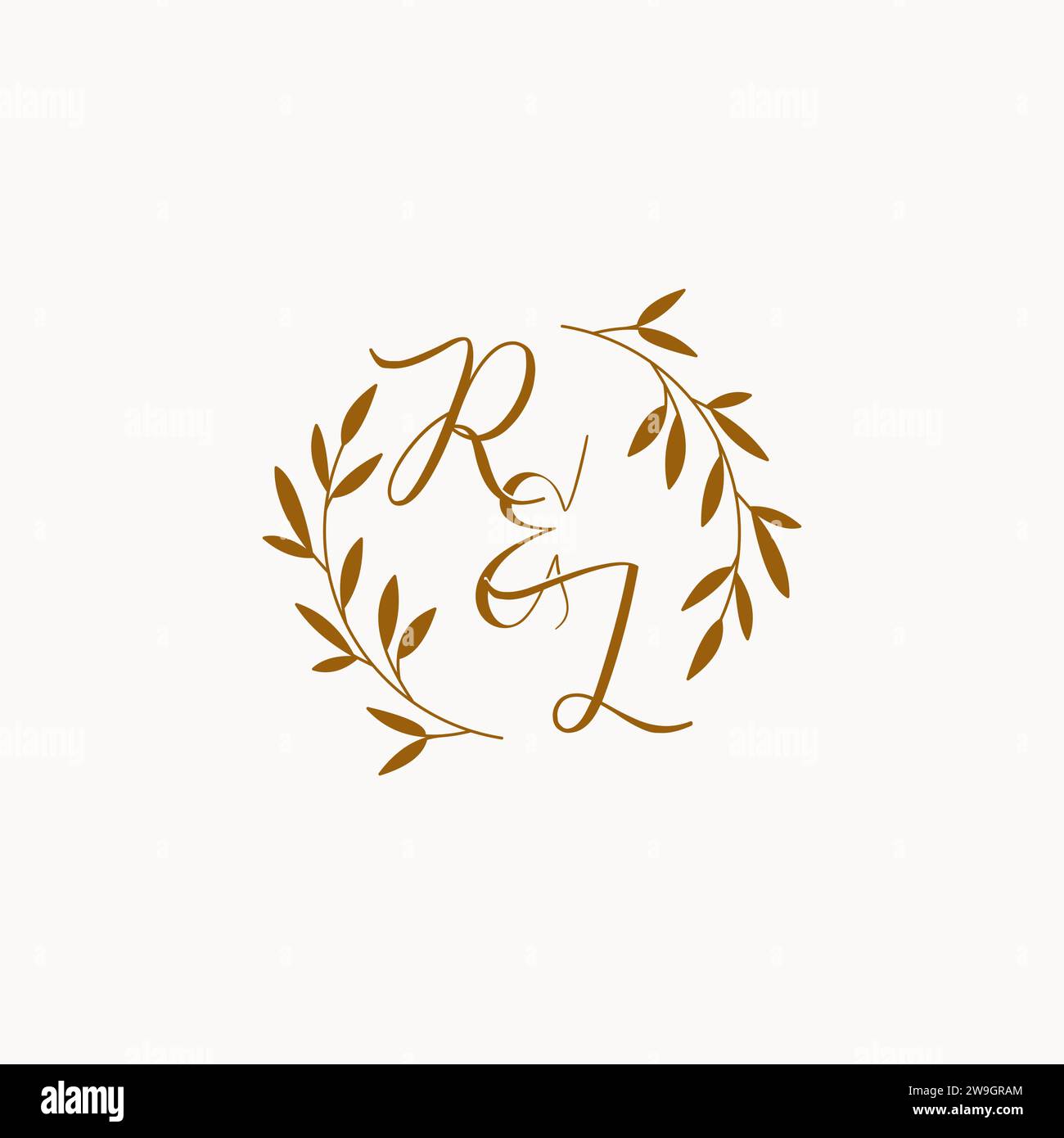 RL initial wedding monogram logo design Stock Vector