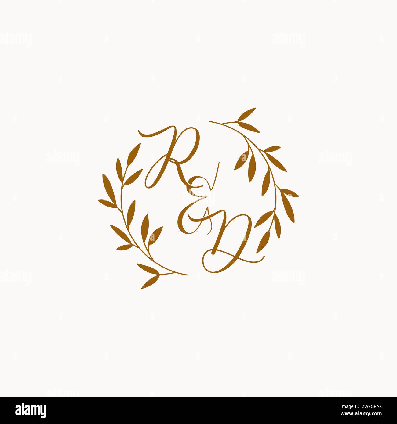 RD initial wedding monogram logo design Stock Vector