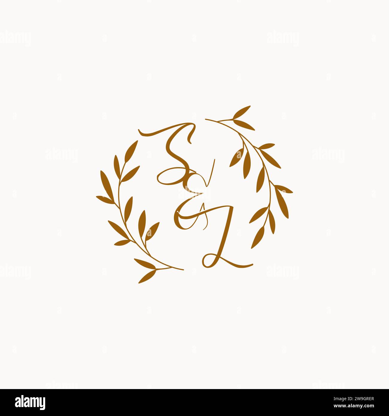 SL initial wedding monogram logo design Stock Vector