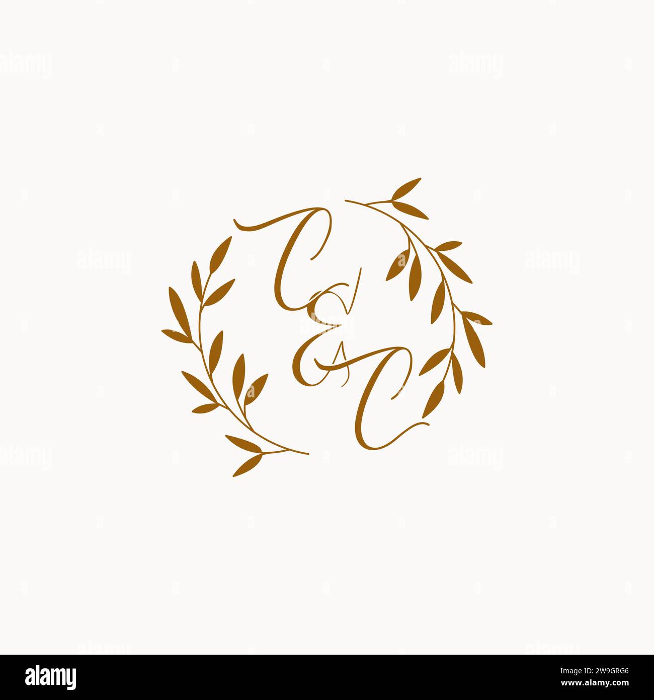 CC initial wedding monogram logo design Stock Vector