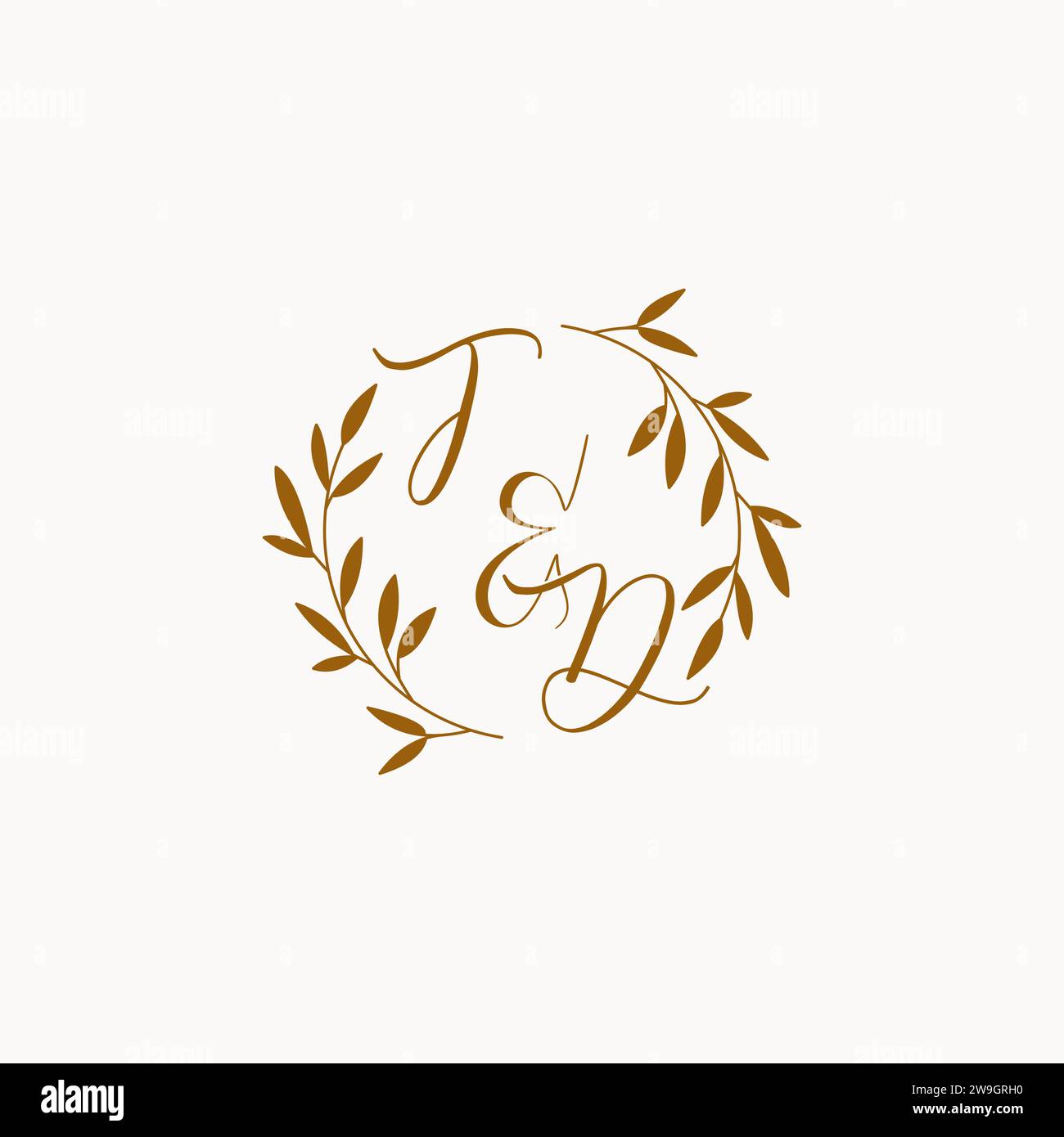 TD initial wedding monogram logo design Stock Vector