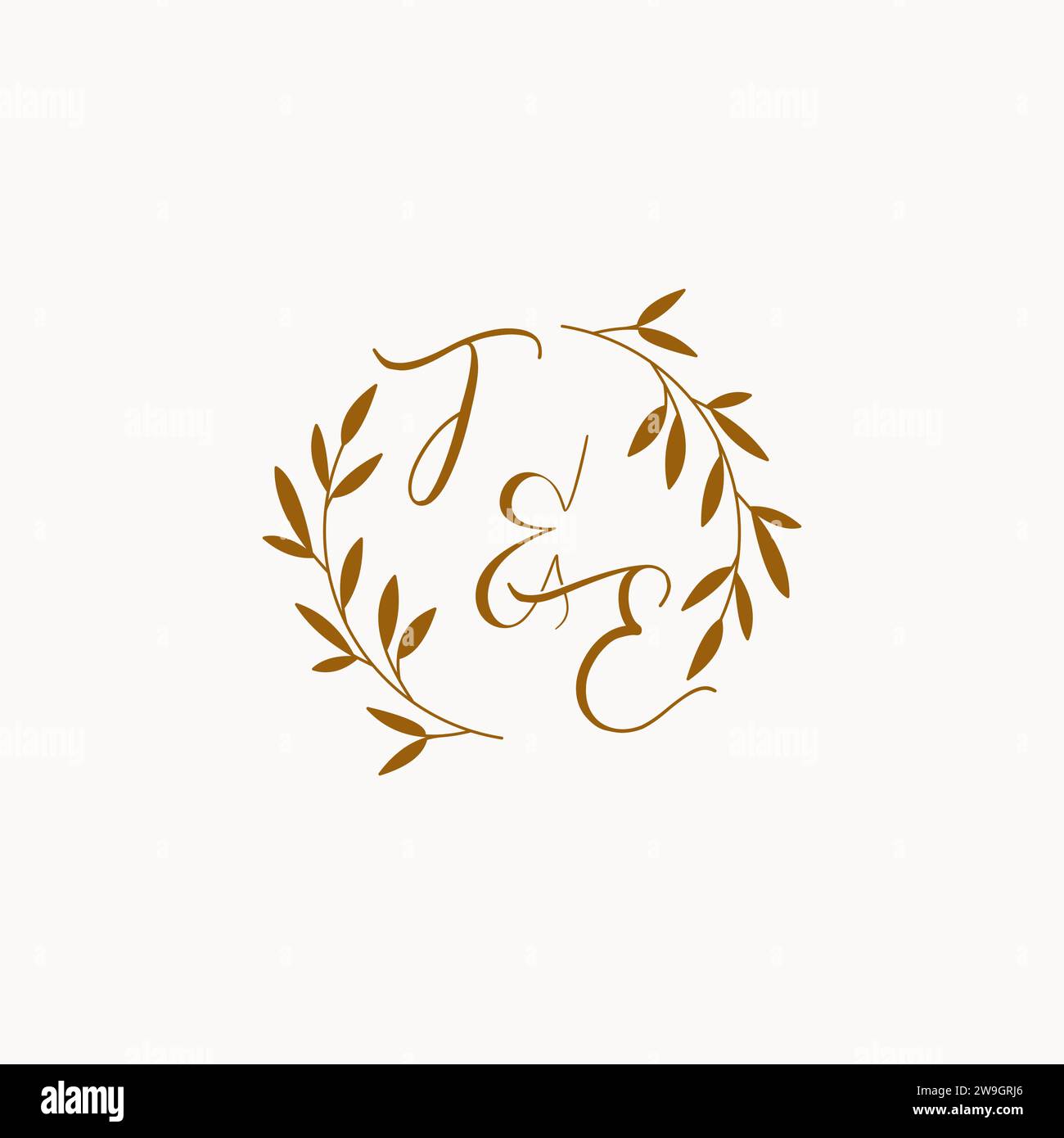 TE initial wedding monogram logo design Stock Vector