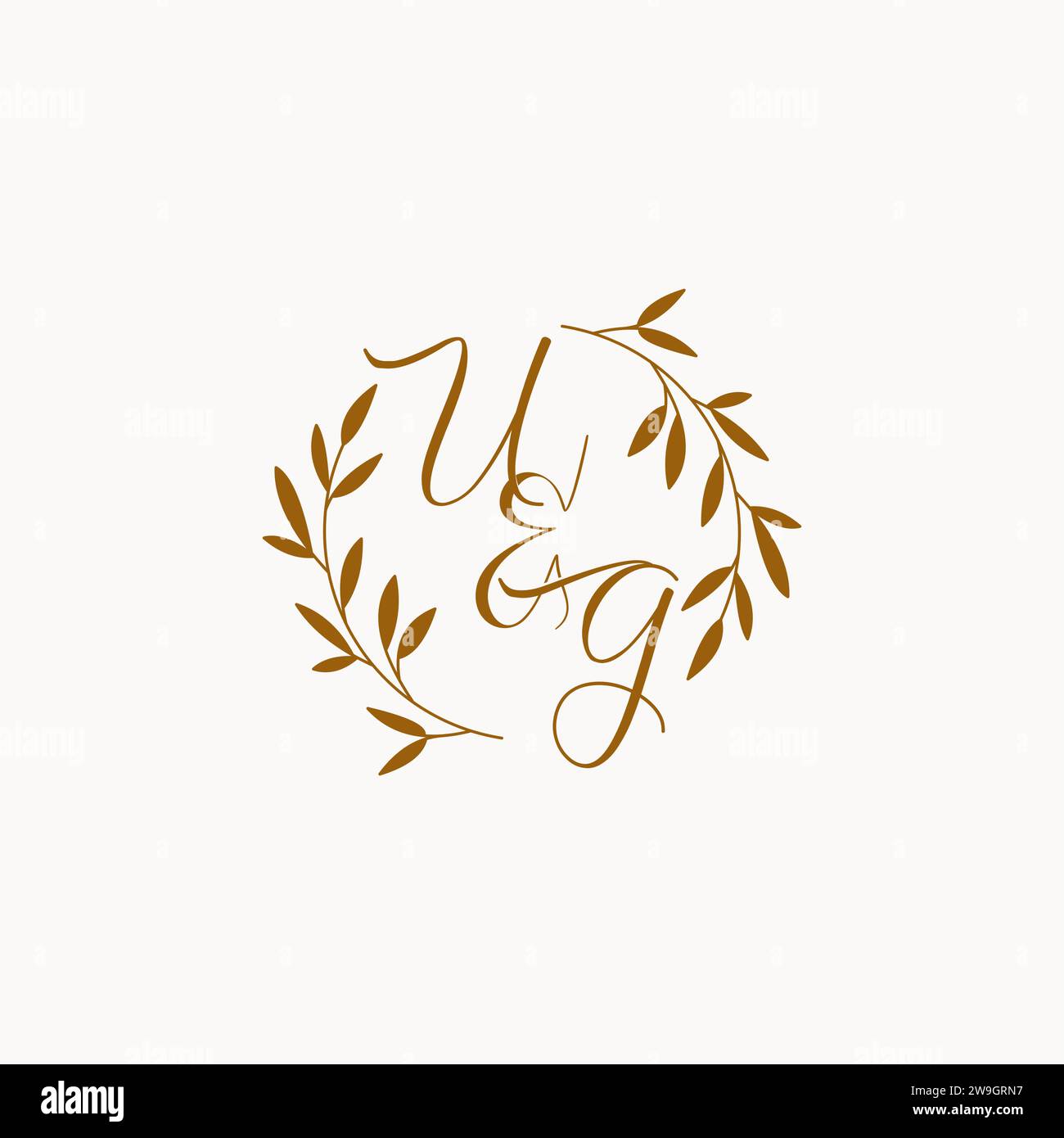 UG initial wedding monogram logo design Stock Vector
