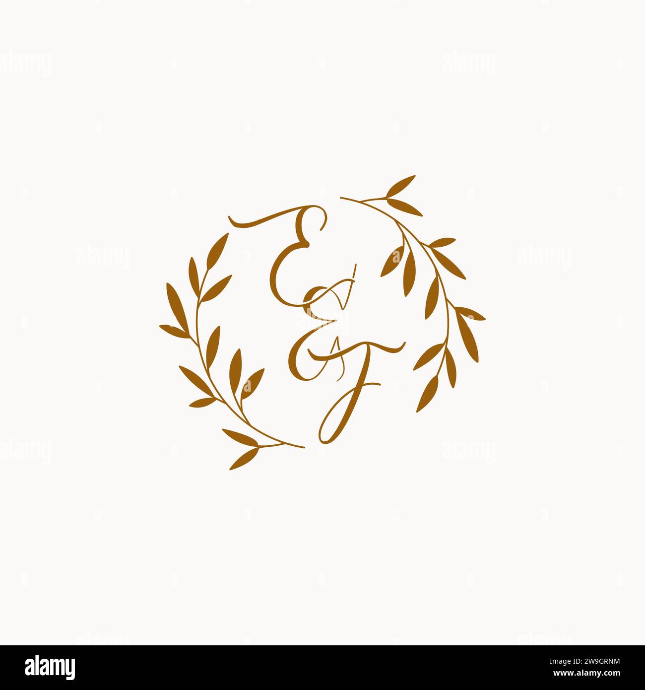EF initial wedding monogram logo design Stock Vector