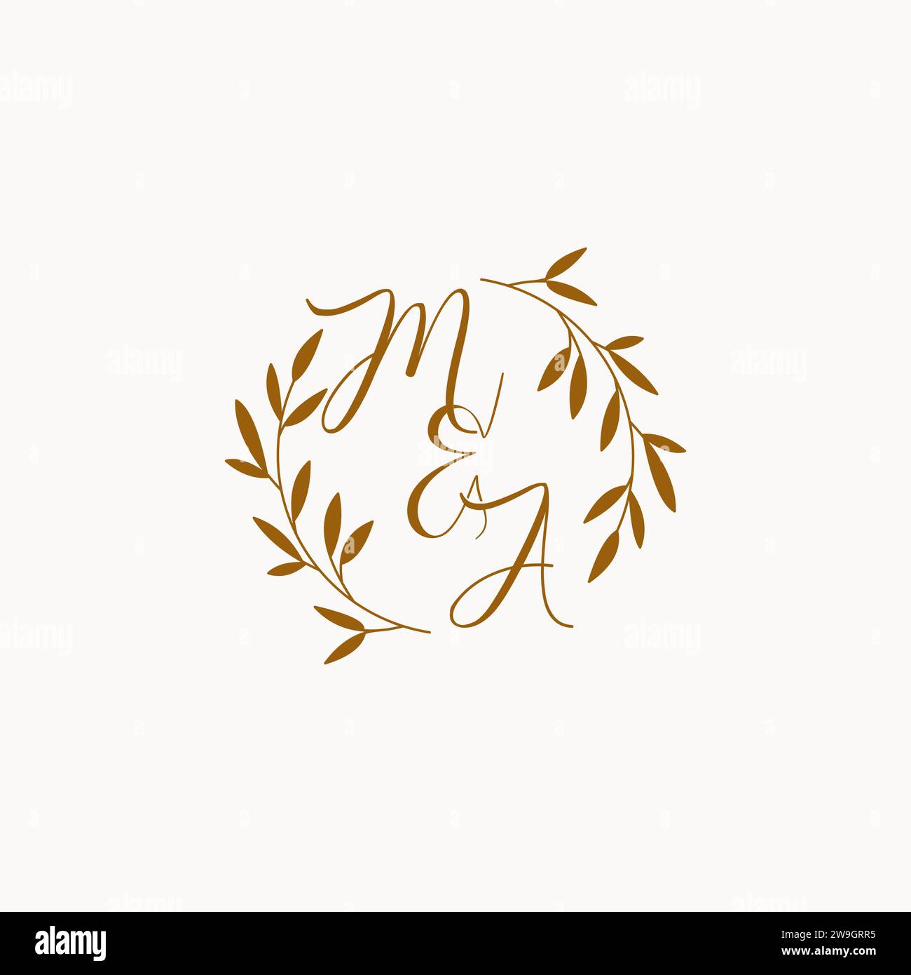 MA initial wedding monogram logo design Stock Vector