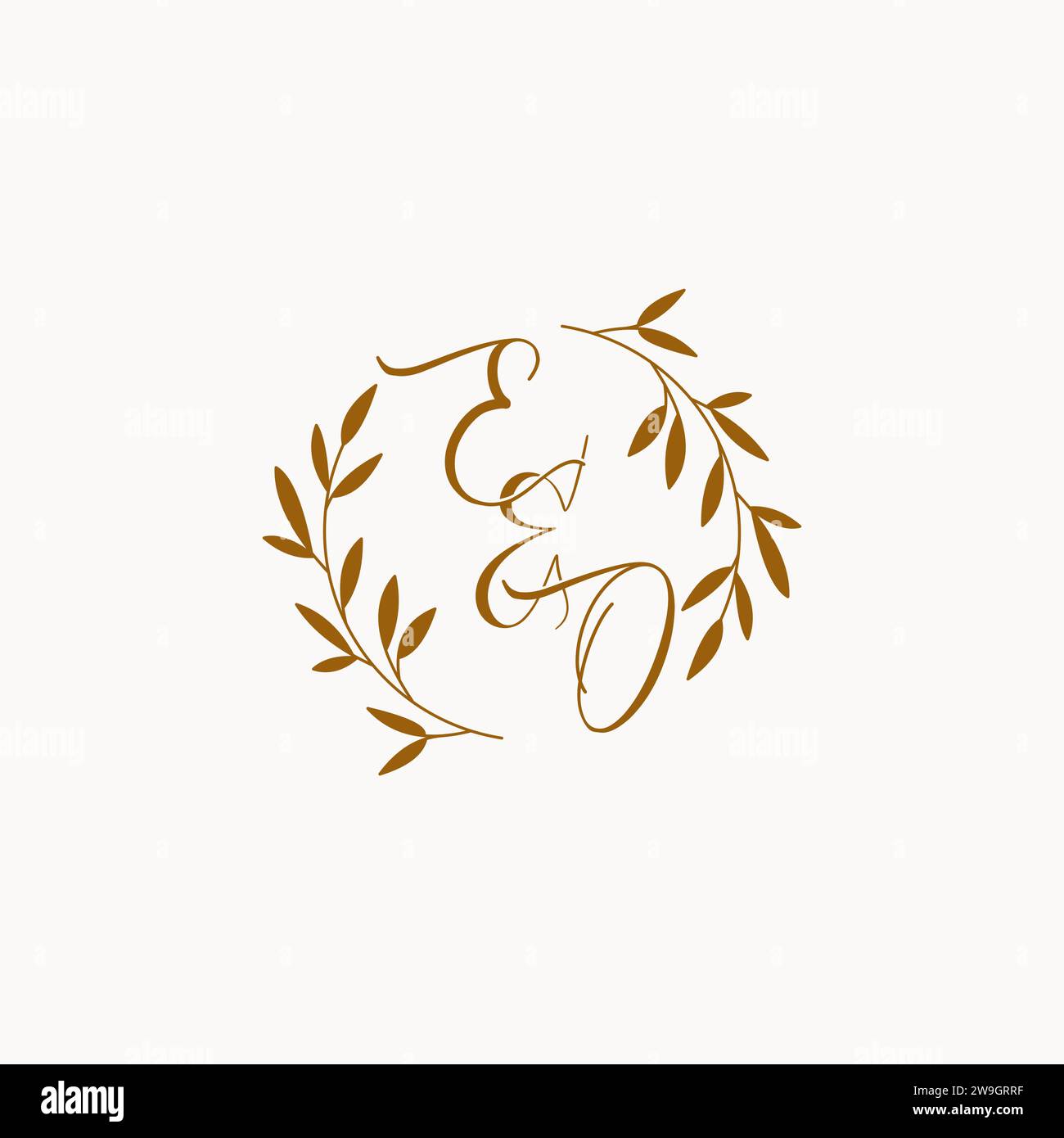 EO initial wedding monogram logo design Stock Vector