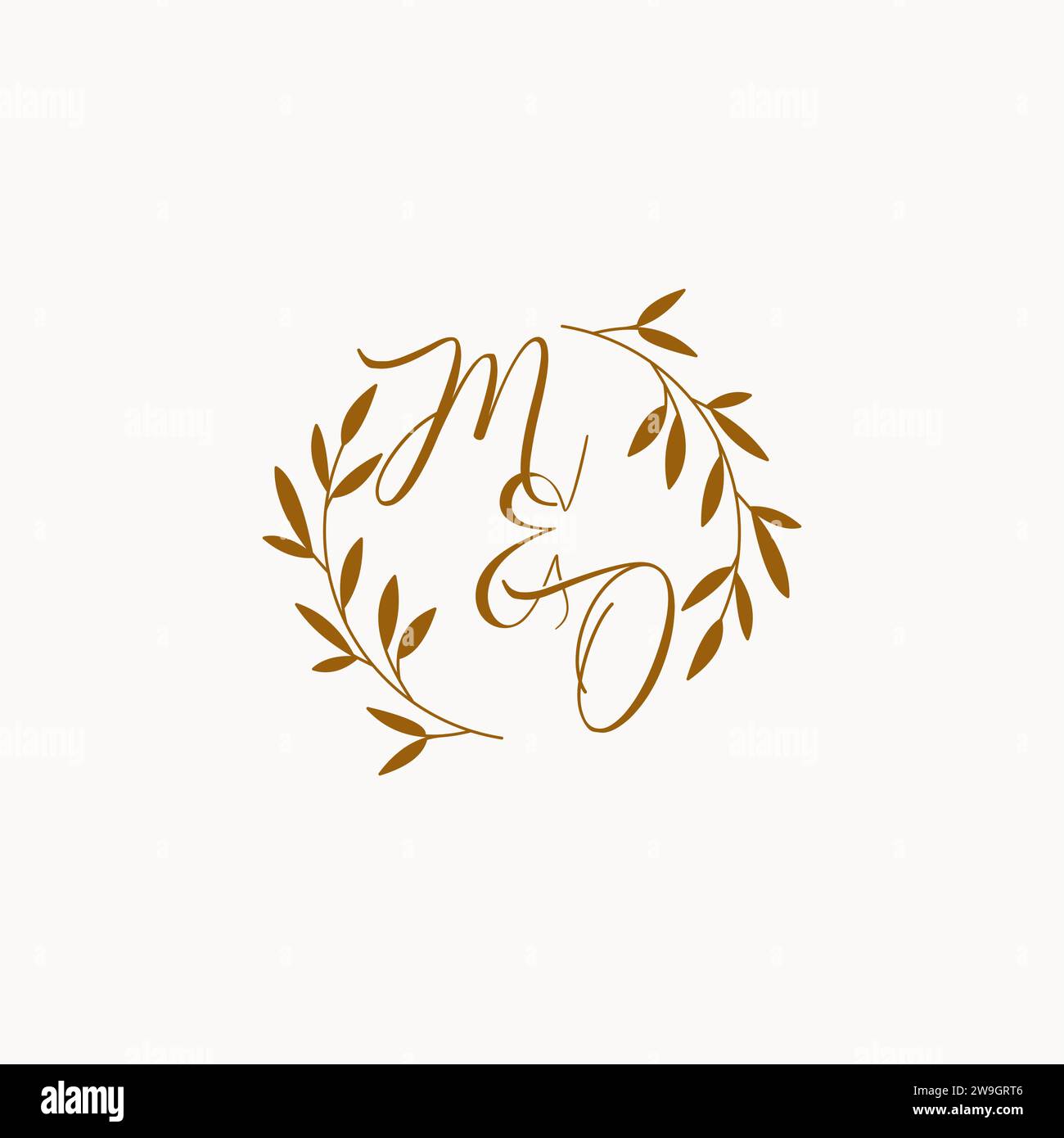 MO initial wedding monogram logo design Stock Vector