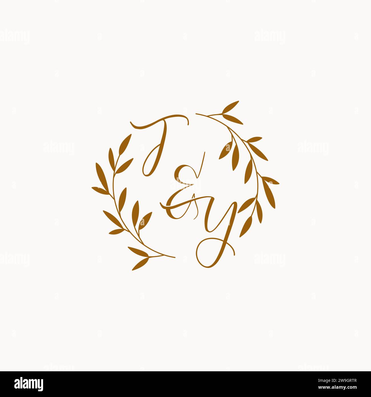 TY initial wedding monogram logo design Stock Vector