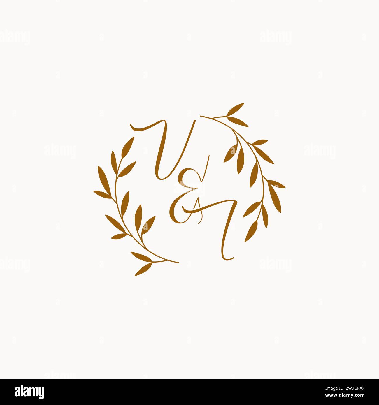 VI initial wedding monogram logo design Stock Vector