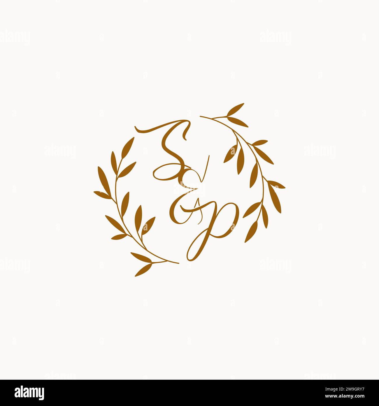 SP initial wedding monogram logo design Stock Vector