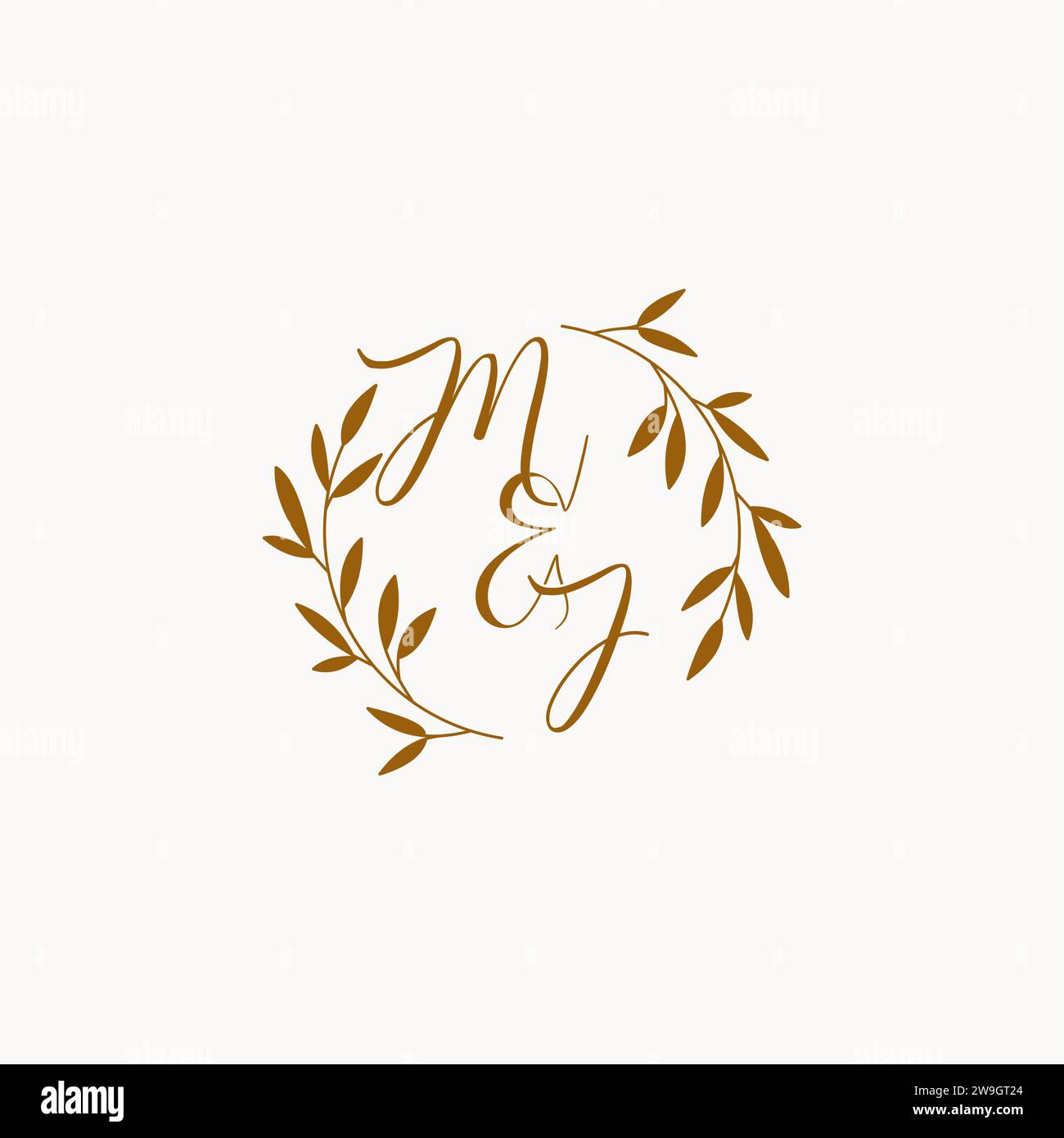 MJ initial wedding monogram logo design Stock Vector