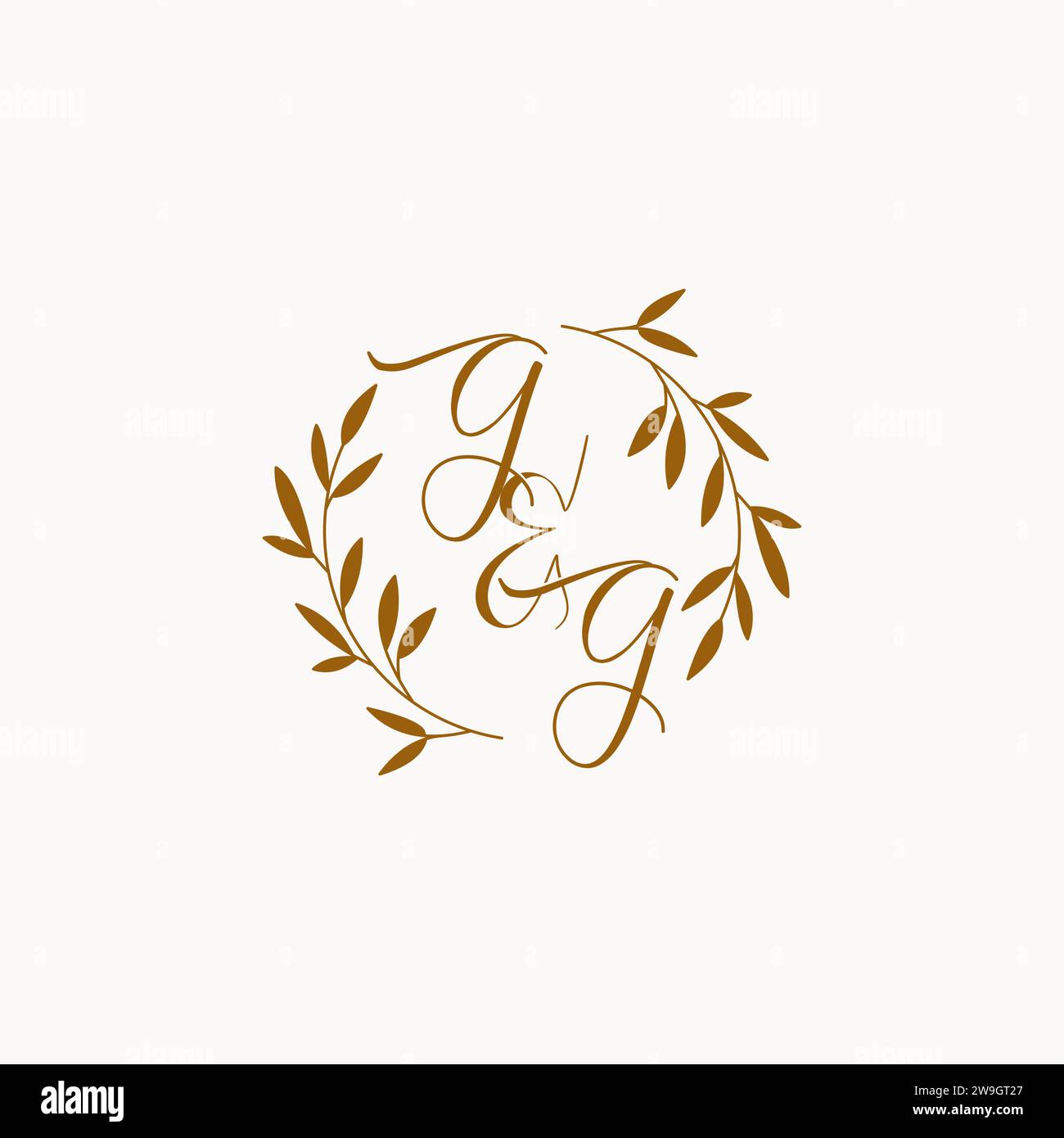 GG initial wedding monogram logo design Stock Vector