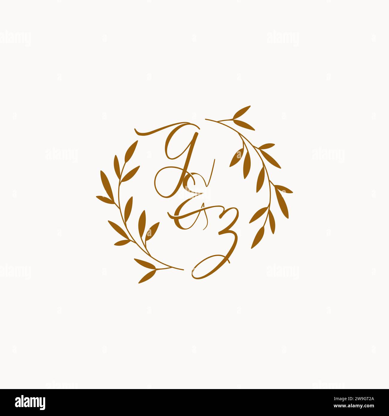 GZ initial wedding monogram logo design Stock Vector